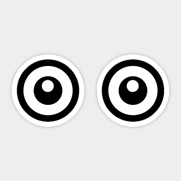 Scared Cartoon Eyes in the Dark - Cartoon Eyes - Sticker | TeePublic UK